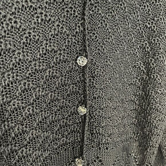 Hilary Smith Hand-loomed Black Cardigan L - Picture 4 of 10